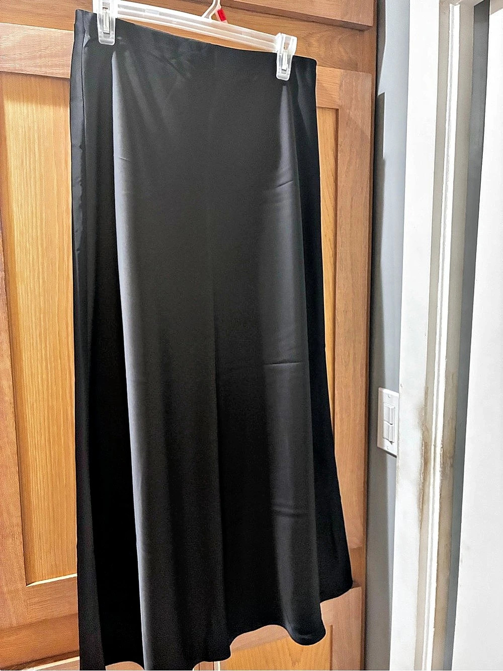 Blenca The Satin Skirt Black Maxi Skirt Size L